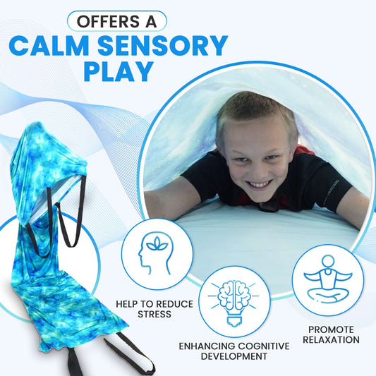 12 ft Sensory Compression Tunnel - Ideal for Calm Sensory Play and Exploration - Perfect for Sensory Tents - Provides Soothing Compression for Kids